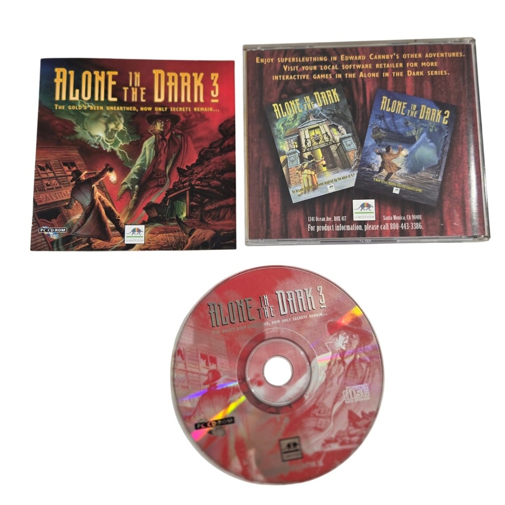 Alone in the Dark 3 PC Game 1994 Vintage Horror Western CD-ROM I-Motion CIB‎